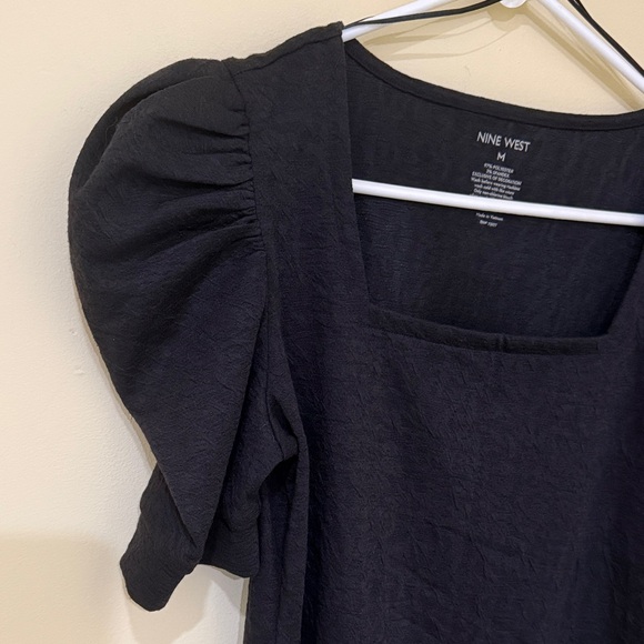 Nine West Women’s Classic casual Blouse | Women’s Puff Sleeve Top Size M Stretch - Picture 4 of 9